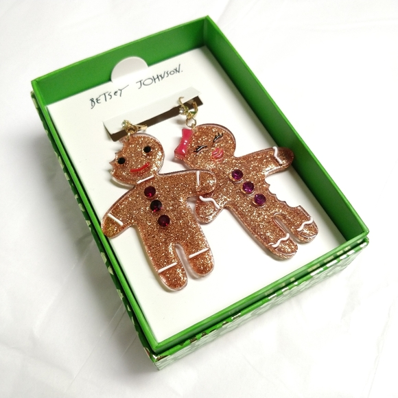 Betsey Johnson Jewelry - NEW Betsey Johnson Large Gingerbread Kid Earrings